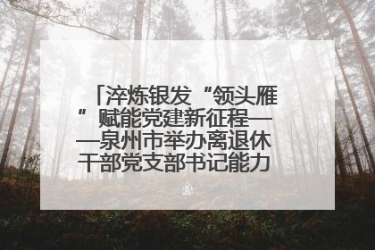 淬炼银发“领头雁”赋能党建新征程——泉州市举办离退休干部党支部书记能力建设专题培训