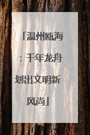 温州瓯海：千年龙舟划出文明新风尚