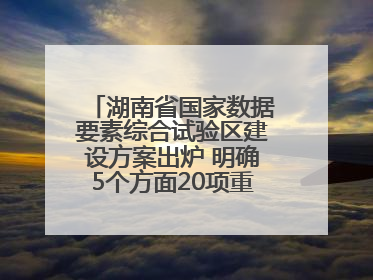 湖南省国家数据要素综合试验区建设方案出炉 明确5个方面20项重点任务