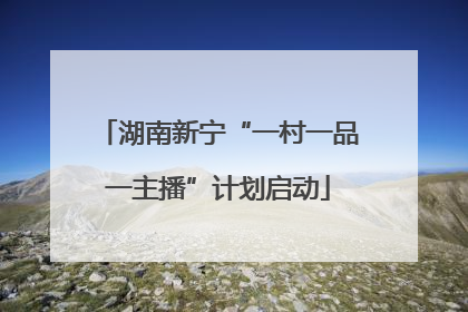 湖南新宁“一村一品一主播”计划启动