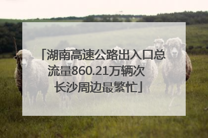 湖南高速公路出入口总流量860.21万辆次 长沙周边最繁忙
