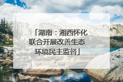 湖南：湘西怀化联合开展改善生态环境民主监督