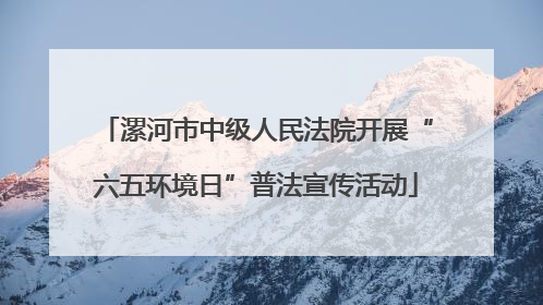 漯河市中级人民法院开展“六五环境日”普法宣传活动