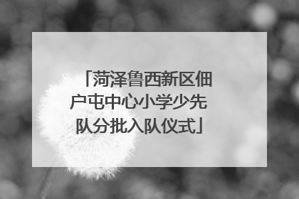 菏泽鲁西新区佃户屯中心小学少先队分批入队仪式
