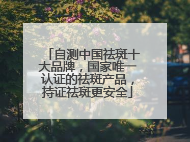 自测中国祛斑十大品牌，国家唯一认证的祛斑产品，持证祛斑更安全