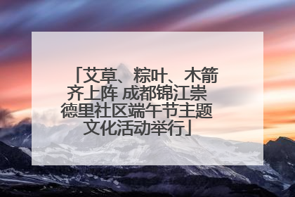艾草、粽叶、木箭齐上阵 成都锦江崇德里社区端午节主题文化活动举行