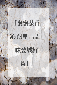 袅袅茶香沁心脾，品一味婺城好茶