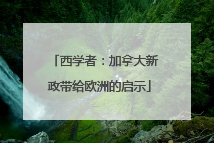 西学者：加拿大新政带给欧洲的启示