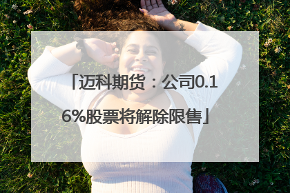 迈科期货：公司0.16%股票将解除限售