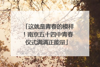 这就是青春的模样！南京五十四中青春仪式满满正能量