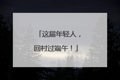 这届年轻人，回村过端午！