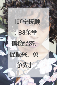 辽宁抚顺：38条举措稳经济、促振兴、勇争先