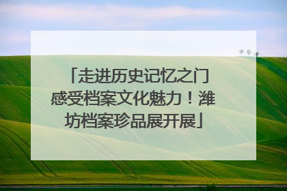 走进历史记忆之门 感受档案文化魅力！潍坊档案珍品展开展