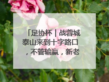 足协杯｜战蓉城泰山来到十字路口，不管输赢，新老交替势在必行