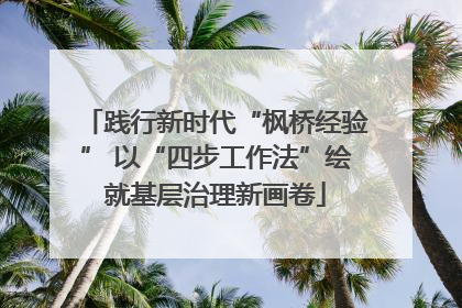 践行新时代“枫桥经验” 以“四步工作法”绘就基层治理新画卷
