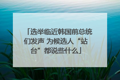 选举临近韩国前总统们发声 为候选人“站台”都说些什么