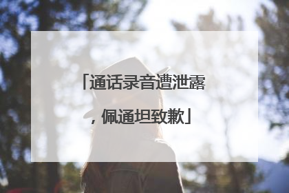 通话录音遭泄露，佩通坦致歉