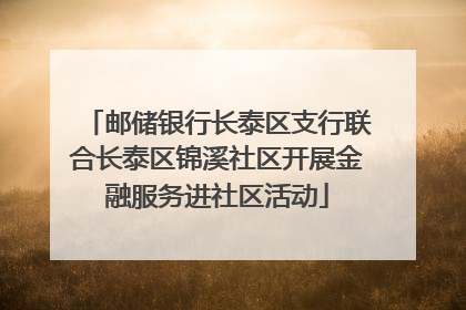 邮储银行长泰区支行联合长泰区锦溪社区开展金融服务进社区活动