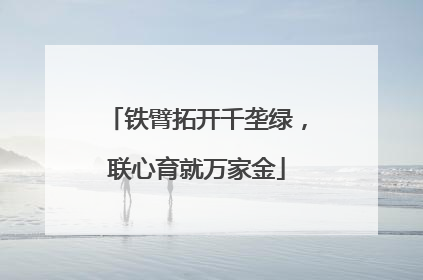 铁臂拓开千垄绿，联心育就万家金