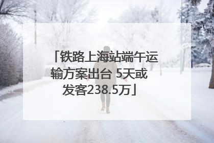 铁路上海站端午运输方案出台 5天或发客238.5万