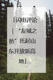 闪电评论｜“友城之桥”托起山东开放新高地