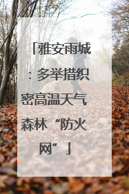 雅安雨城：多举措织密高温天气森林“防火网”
