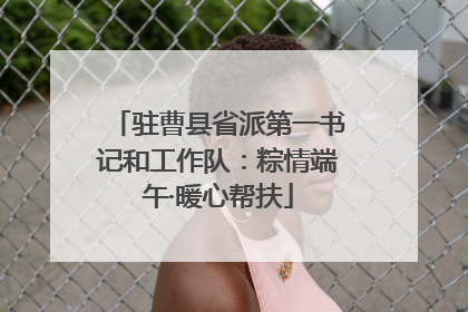 驻曹县省派第一书记和工作队：粽情端午·暖心帮扶