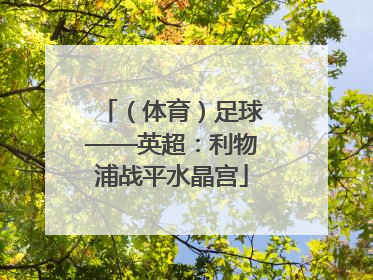 （体育）足球——英超：利物浦战平水晶宫