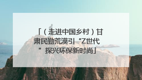 （走进中国乡村）甘肃民勤荒漠引“Z世代”探兴环保新时尚