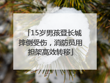 15岁男孩登长城摔倒受伤，消防员用担架高效转移