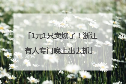 1元1只卖爆了！浙江有人专门晚上出去抓