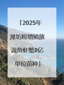 2025年潍坊将增殖放流鱼虾蟹8亿单位苗种
