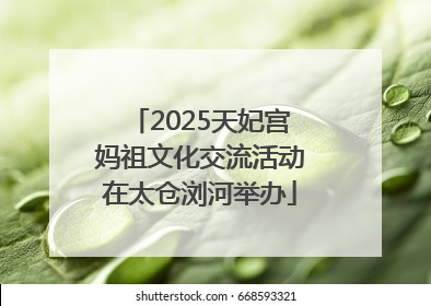 2025天妃宫妈祖文化交流活动在太仓浏河举办