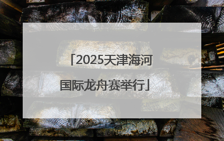2025天津海河国际龙舟赛举行