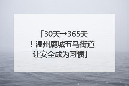 30天→365天！温州鹿城五马街道让安全成为习惯
