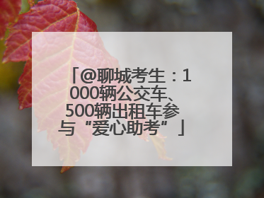 @聊城考生：1000辆公交车、500辆出租车参与“爱心助考”